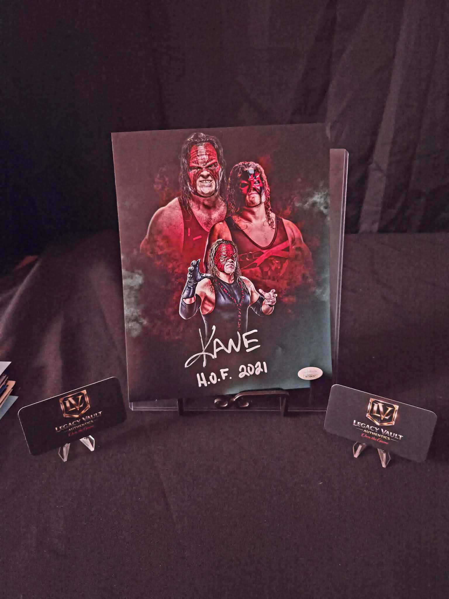Kane Signed 8x10 Autographed AEW WWE Legend Hall of Fame JSA