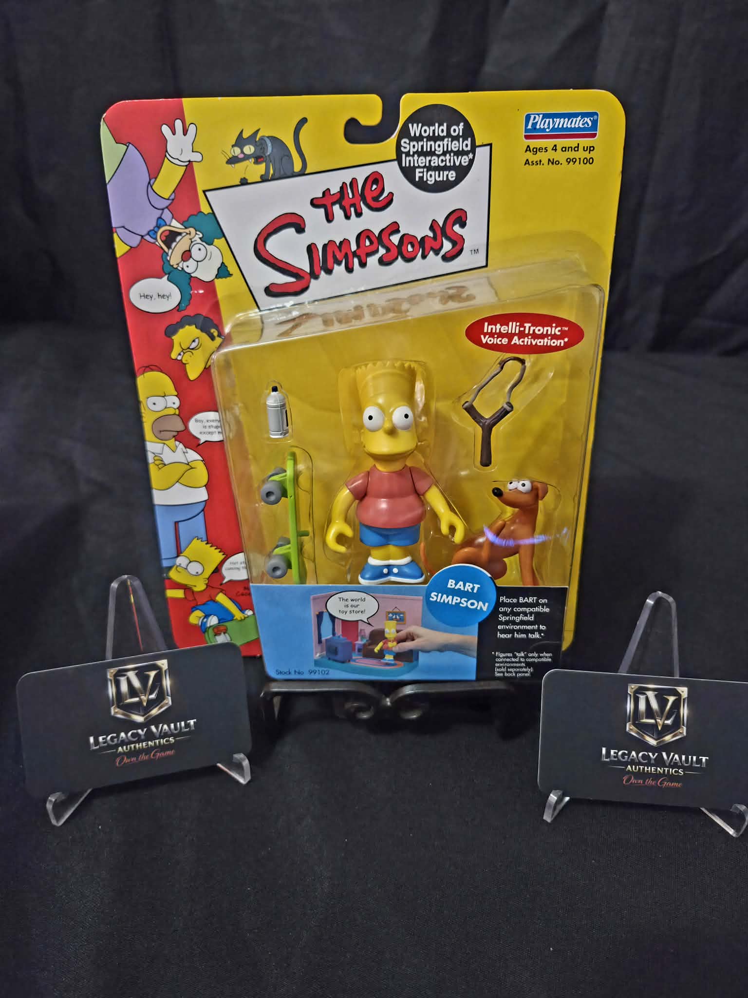 The Simpsons Bart World Of Springfield Interactive Figure Sealed in Box Playmates Series 1