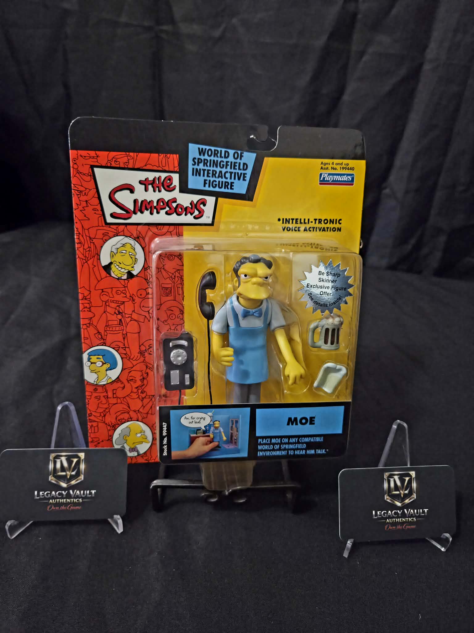 The Simpsons Moe World Of Springfield Interactive Figure Sealed in Box Playmates