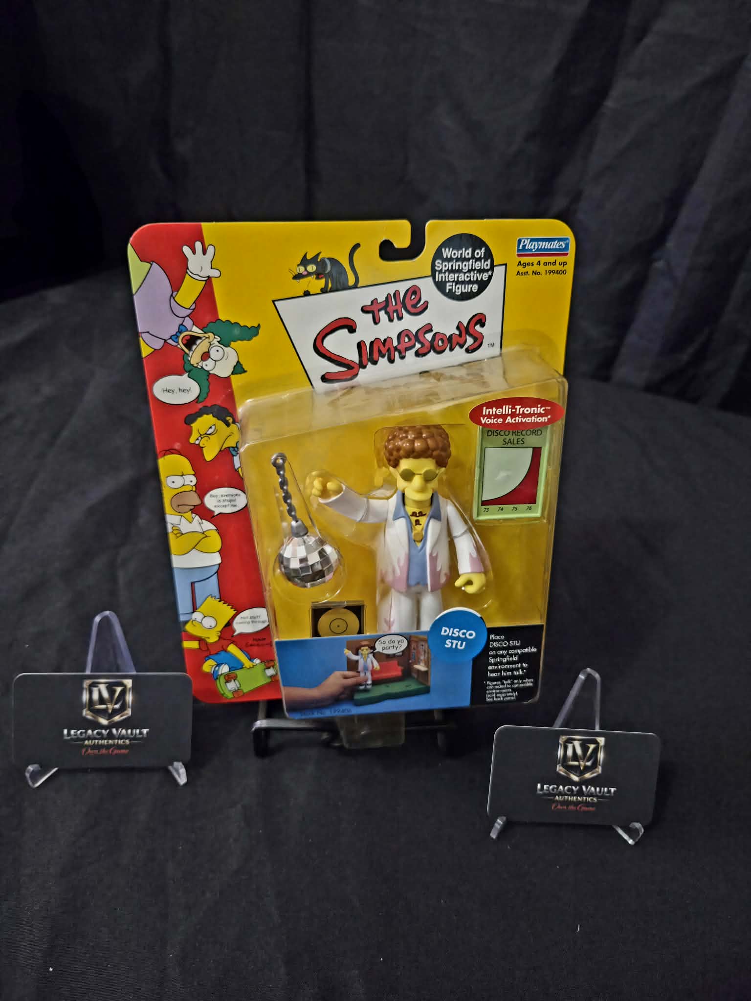 The Simpsons Disco Stu World Of Springfield Interactive Figure Sealed in Box Playmates