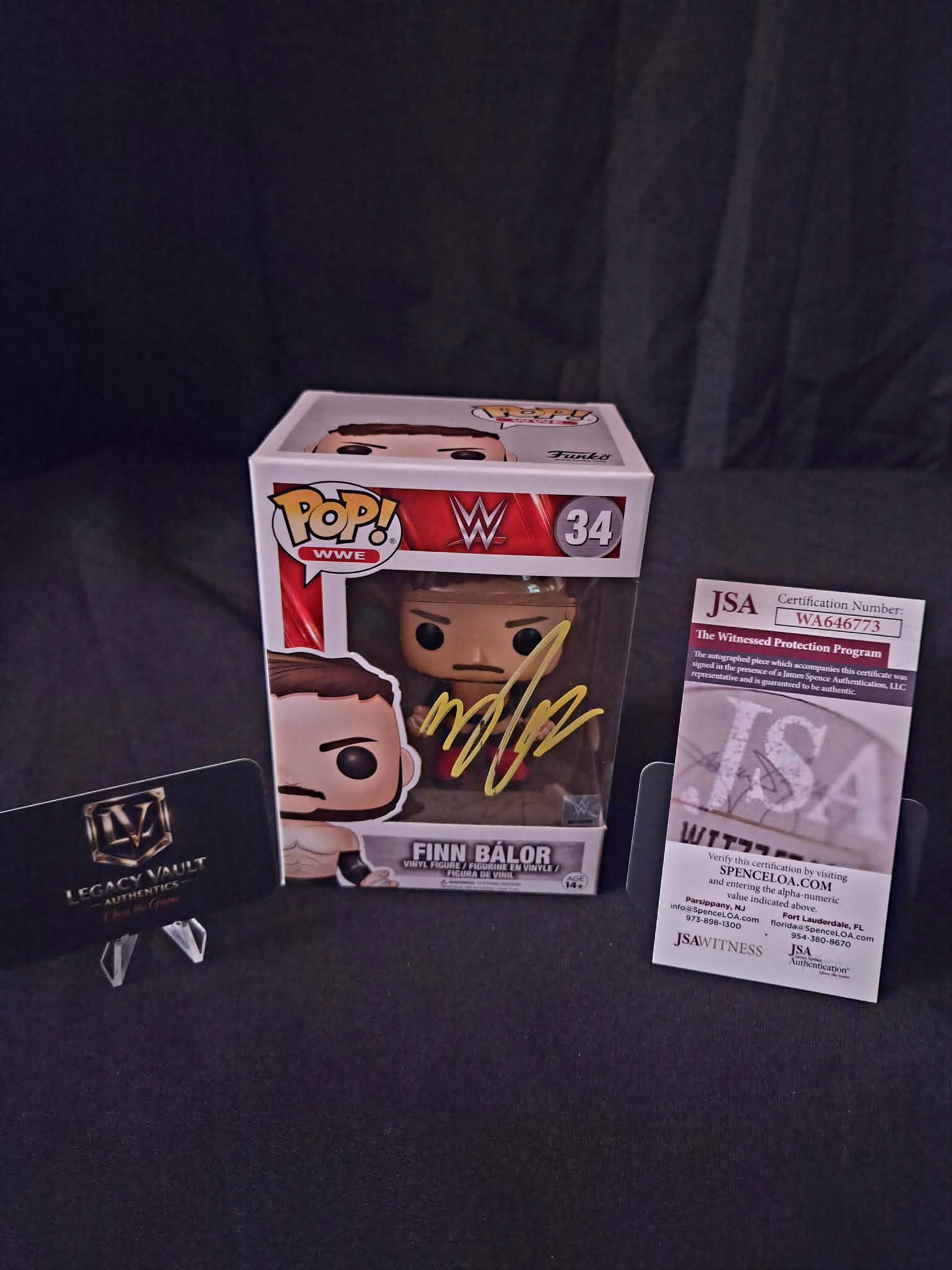 Finn Balor signed Funko Pop WWE Autographed AEW Legend Hall of Fame JSA