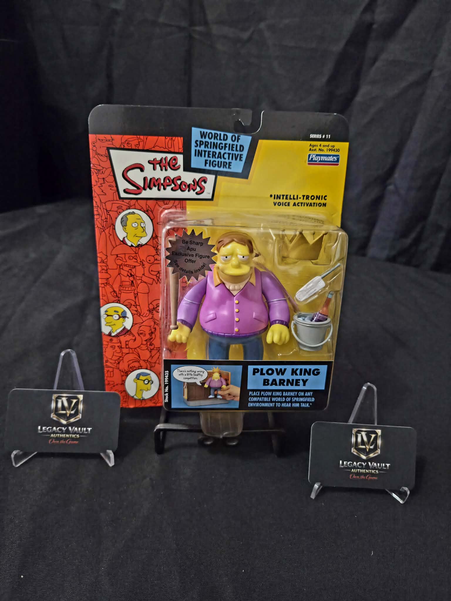 The Simpsons Plow King Barney World Of Springfield Interactive Figure Sealed in Box Playmates