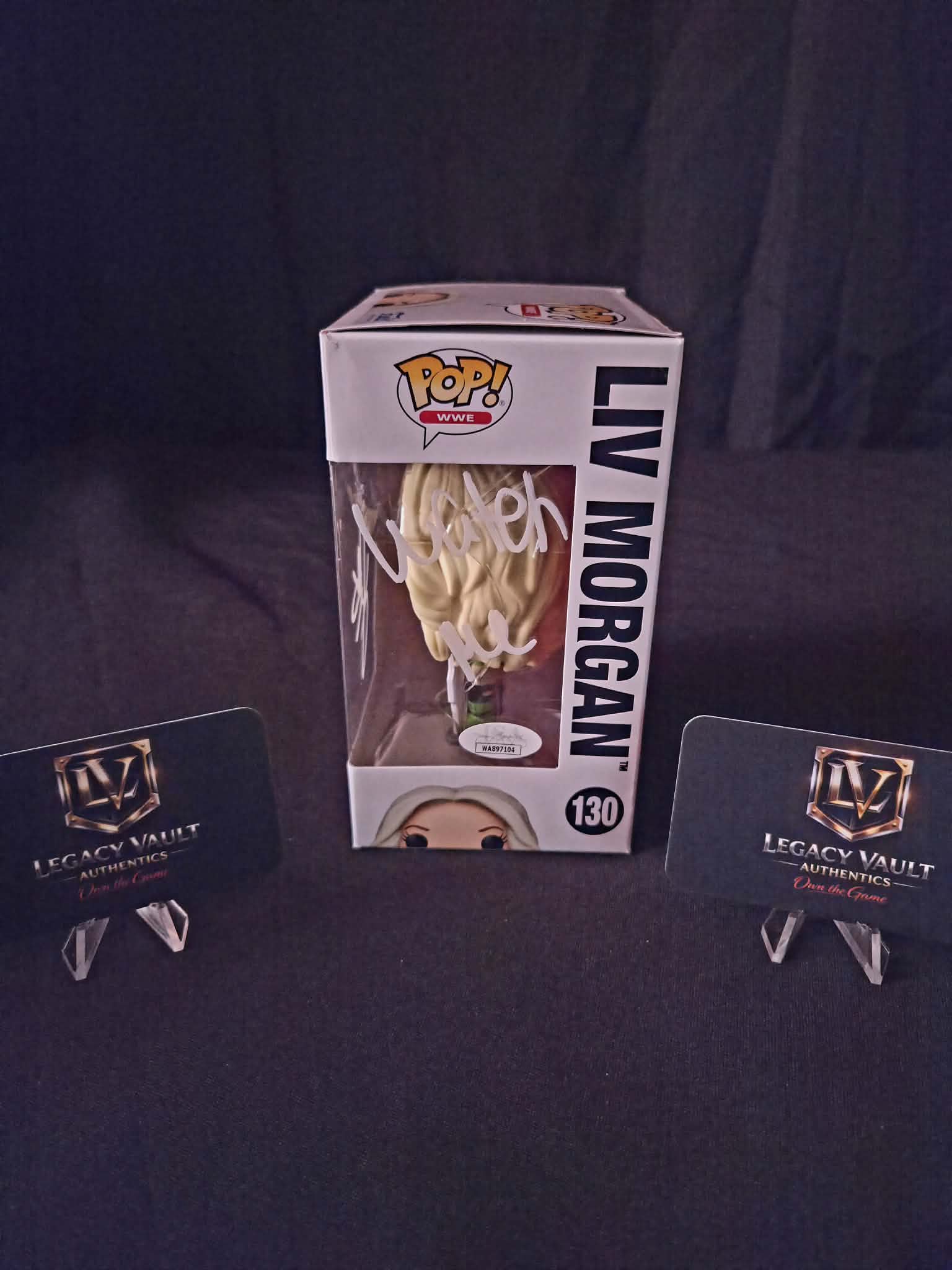 Liv Morgan signed Funko Pop WWE Autographed AEW Legend Hall of Fame Diva JSA