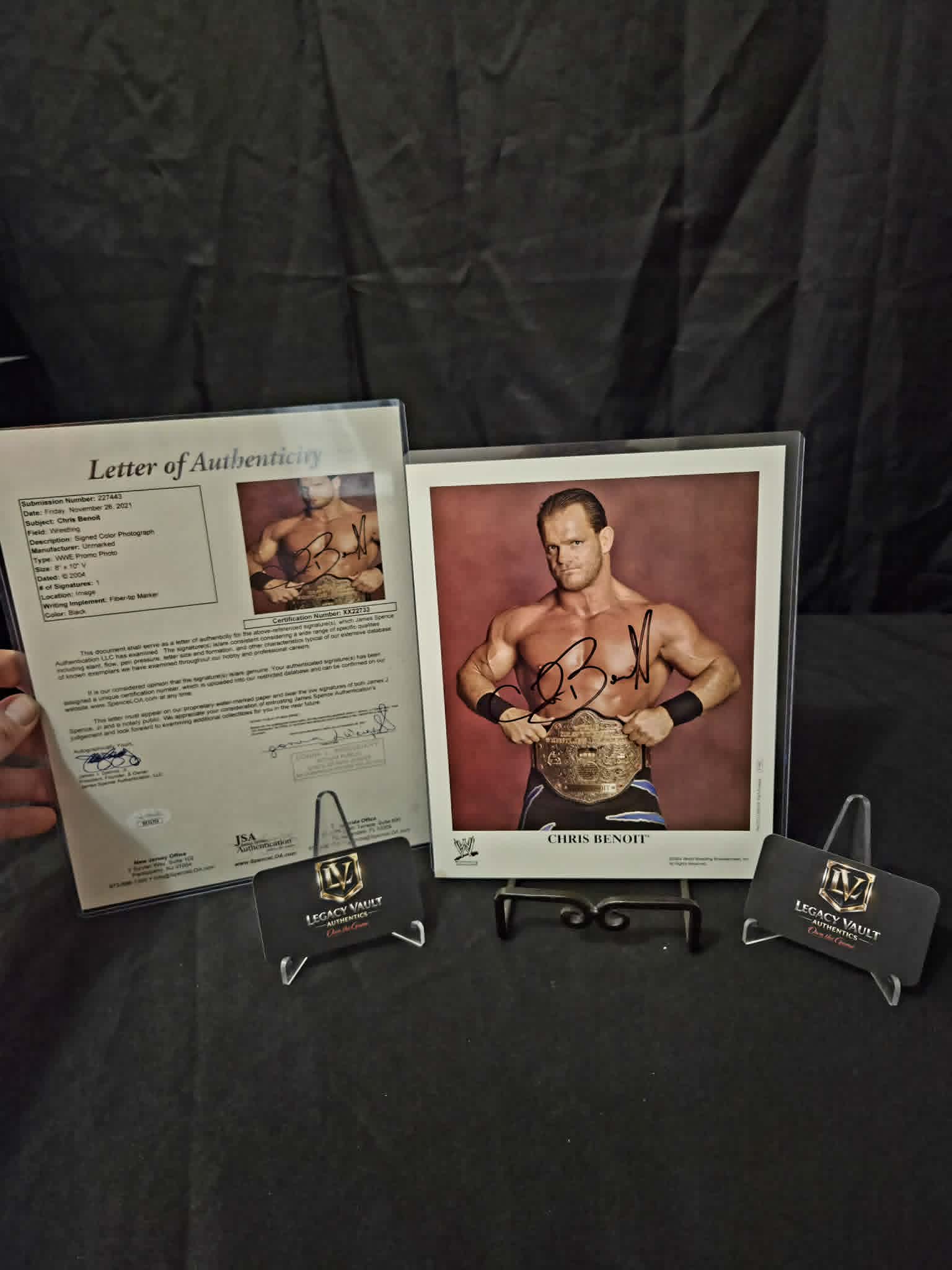 Chris Benoit Signed 8x10 Autographed AEW WWE Legend Hall of Fame Promo Rare