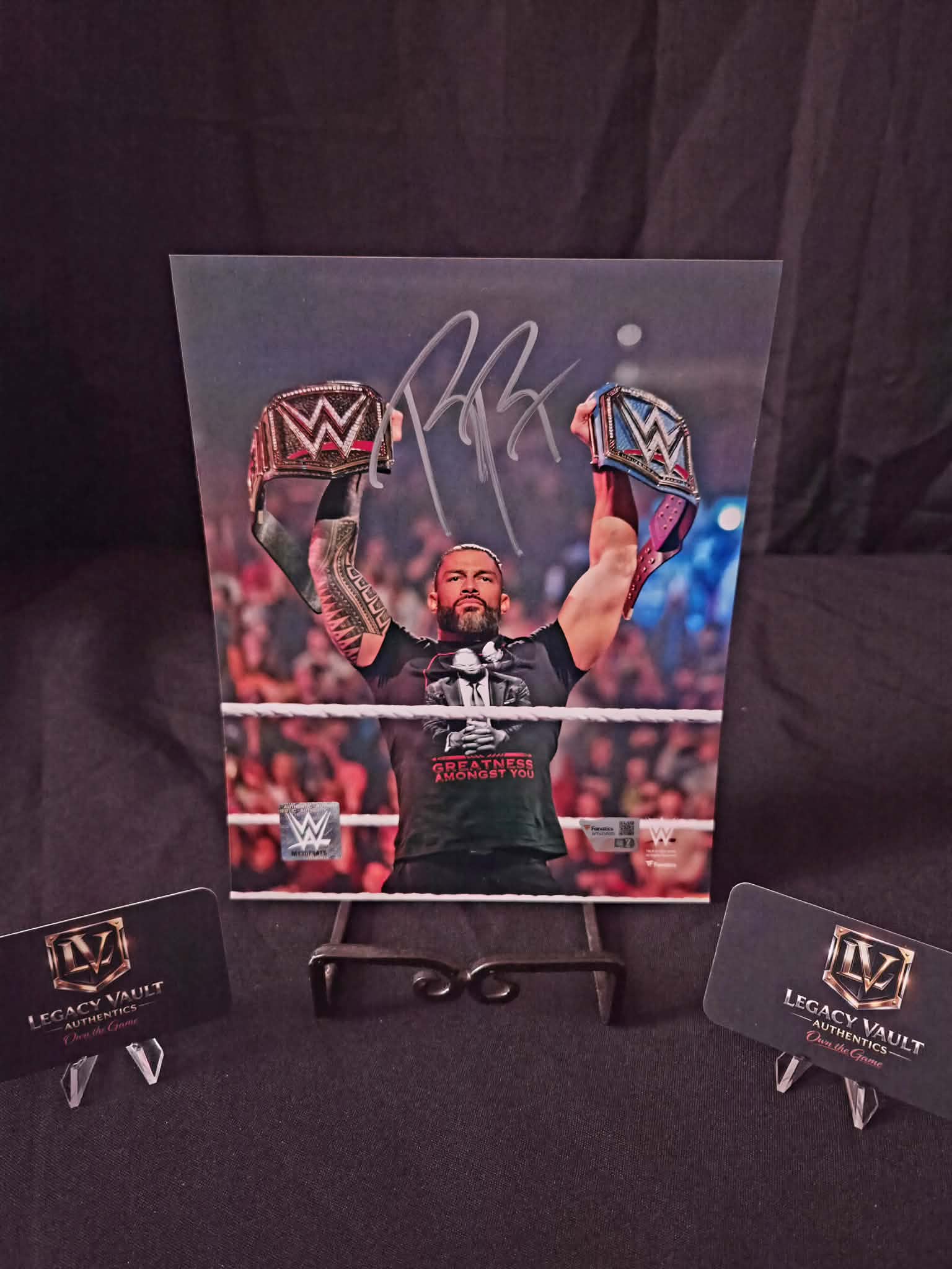Roman Reigns Signed 8x10 Autographed AEW WWE Legend Hall of Fame Fanatics Promo