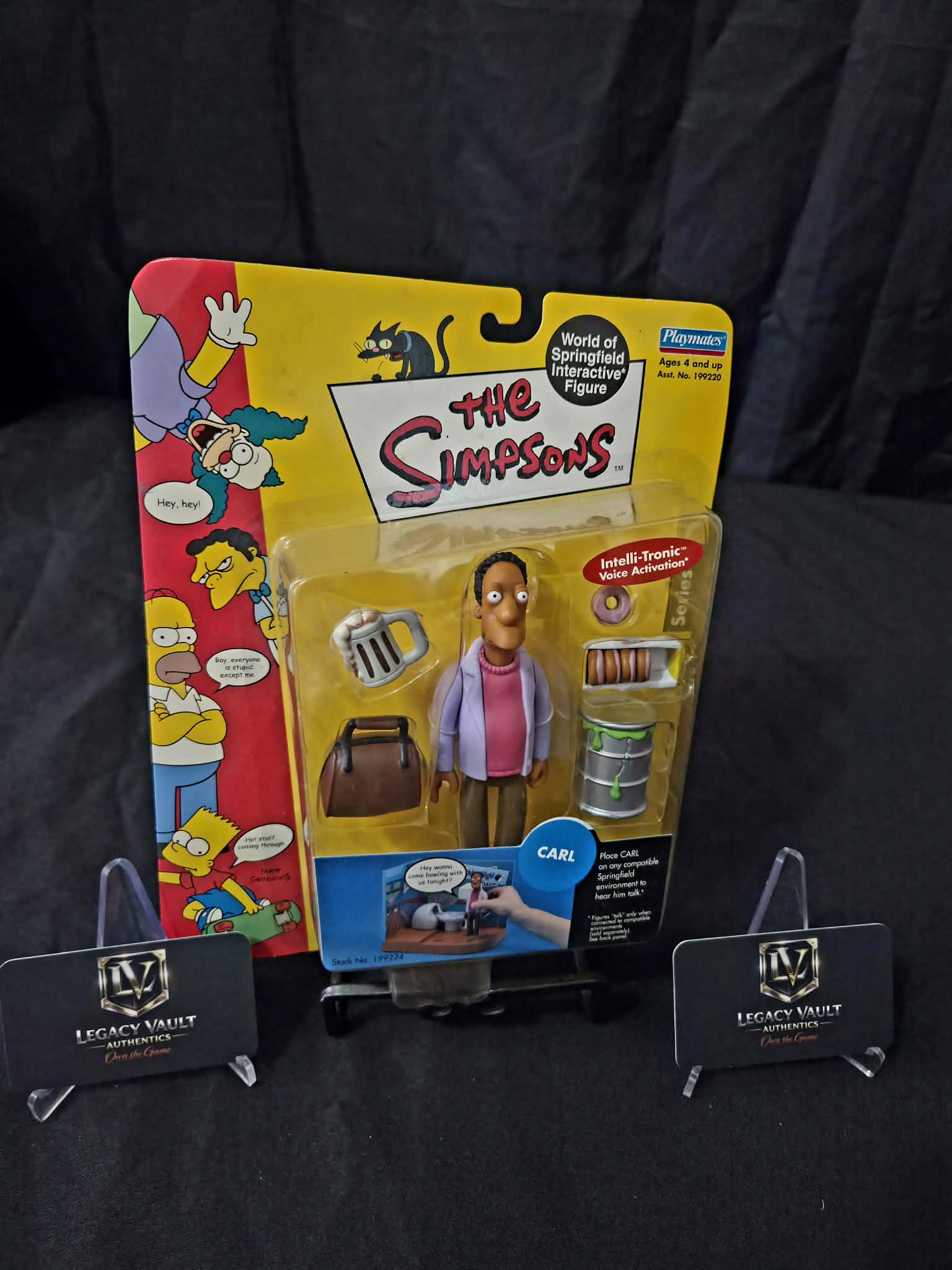 The Simpsons Carl World Of Springfield Interactive Figure Sealed in Box Playmates