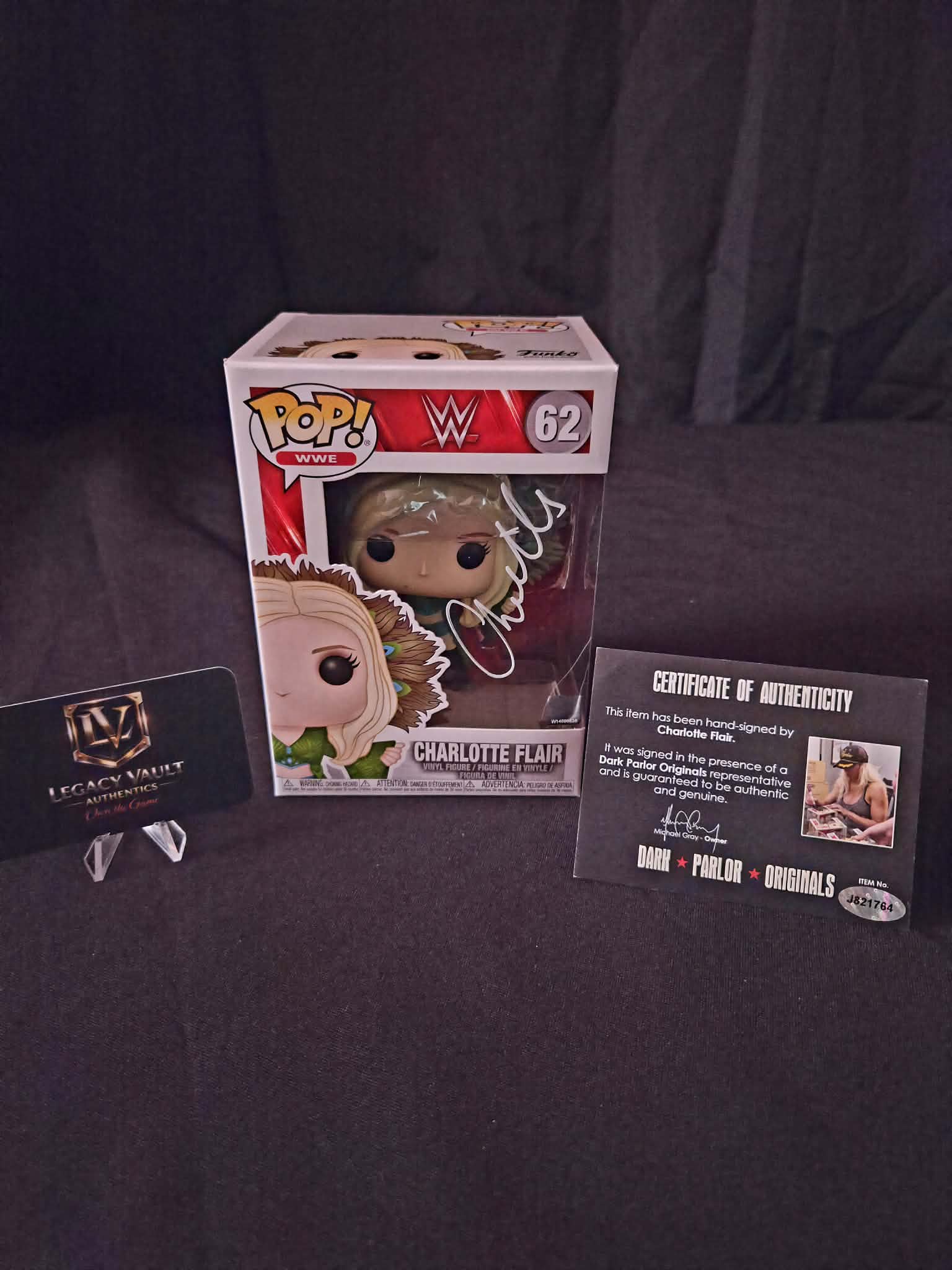 Charlotte Flair signed Funko Pop WWE Autographed AEW Legend Hall of Fame Diva